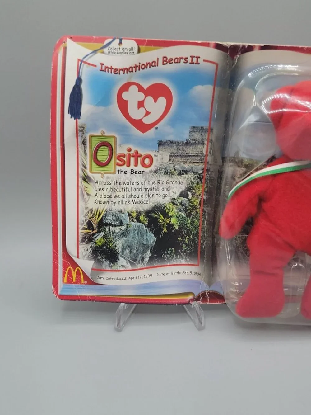 Vintage 2000 Ty McDonald's Teenie Beanie Babies OSITO the Bear (Mexico) MOC NIP